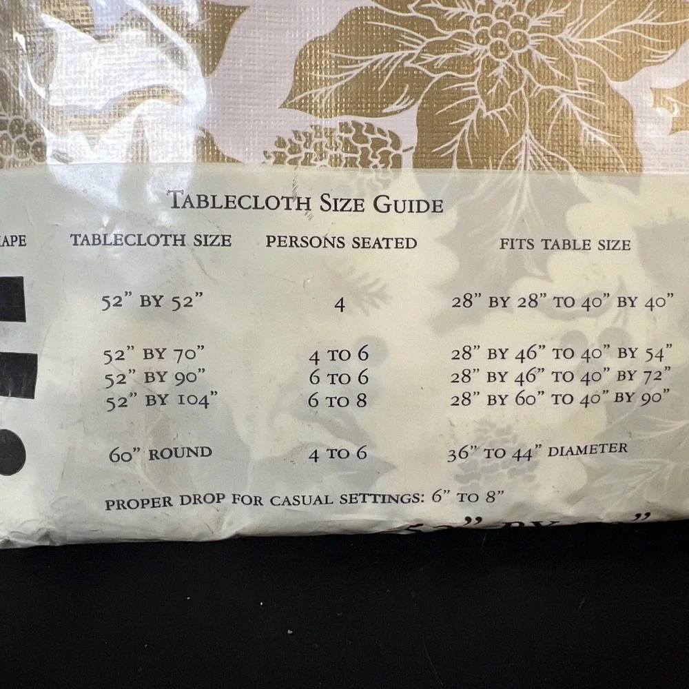 Vintage Sultans Linens Gold Leaf Vinyl Tablecloth Flannel Back Easy Care 52